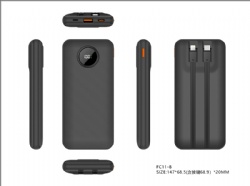 10000mAh power Bank with built in cable