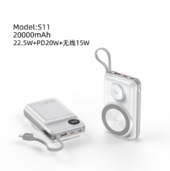 20000mAh Magsafe Power bank with built in 2 in 1 charging cable