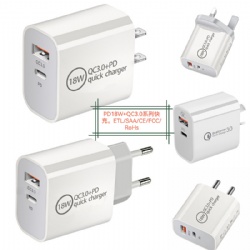 20W AU/EU/US/INDIA/UK Mobile phone charger with SAA /ETL/CE/FCC/ROHS quality certification
