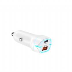 AC38W car charger with LED ring