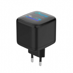 Sensor touch AI TFT GaN 65W wall charger with Dual C port + USBA